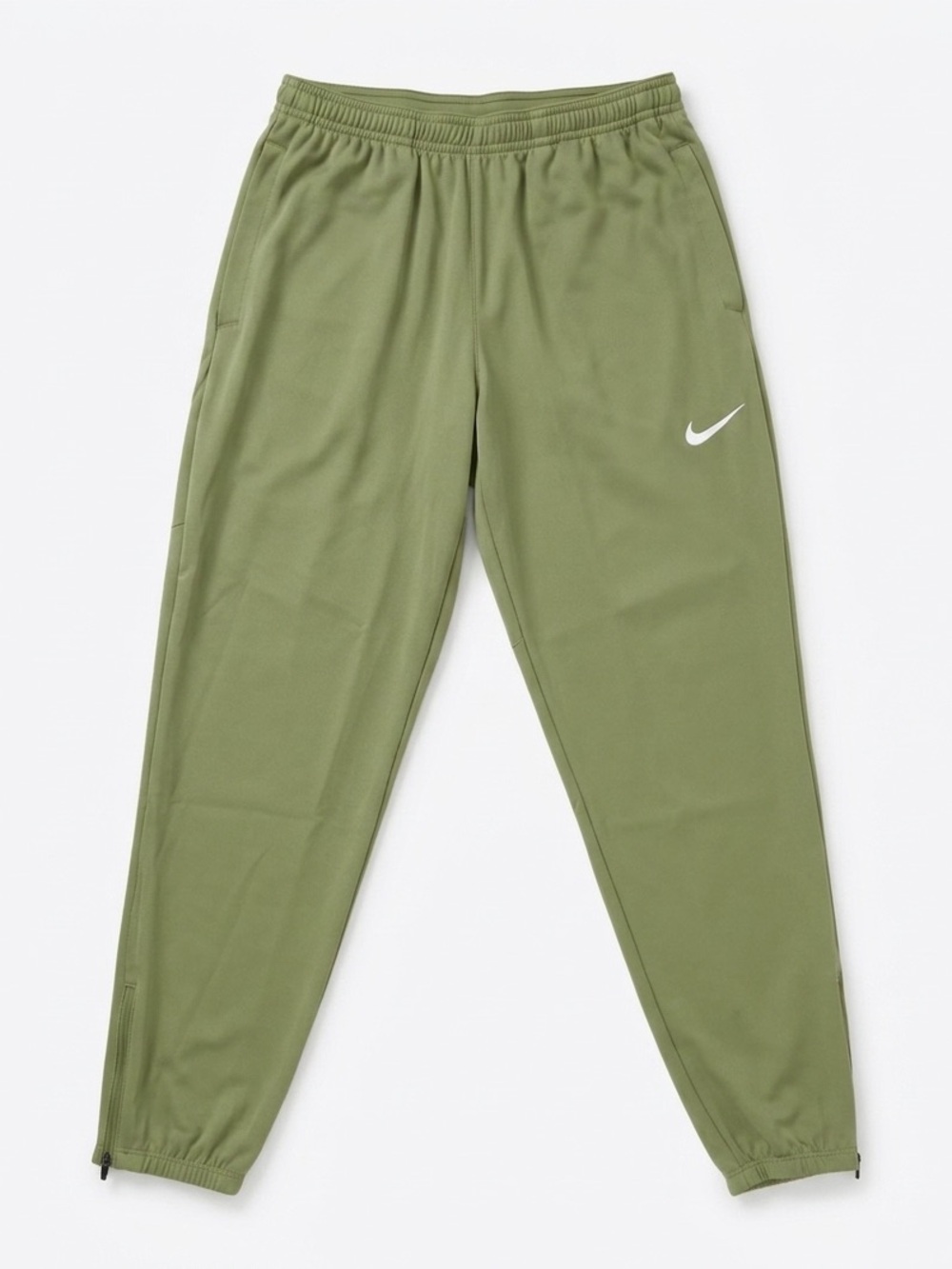 Nike Kids Olive Green Athletic Joggers with White Swoosh